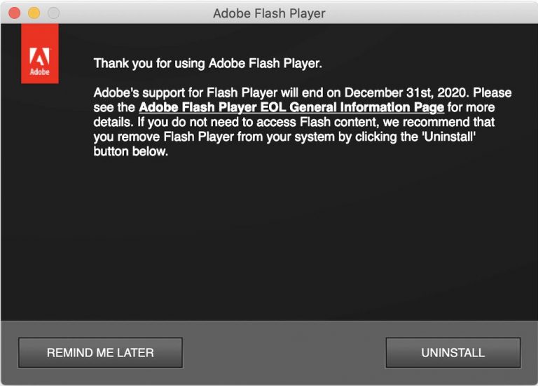 Adobe flash player eol general information page что делать